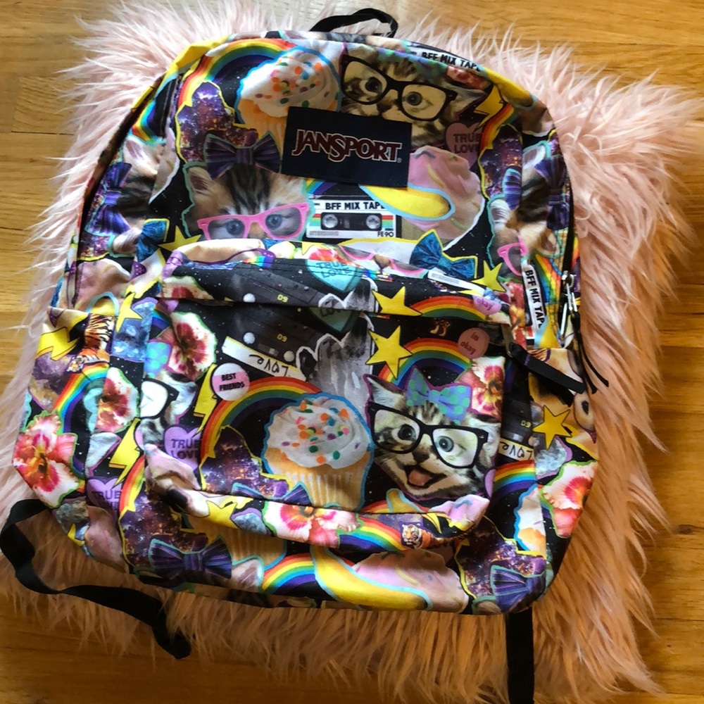 🌈 Jansport Cats Rainbow Cupcakes Mixtape Backpack